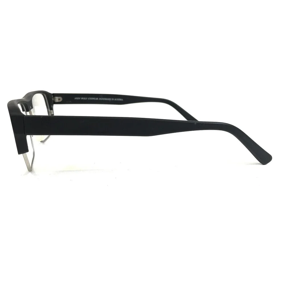 Andy Wolf Eyeglasses Frames 4477 col.f Brown Silver Square Full Rim 54-17-145